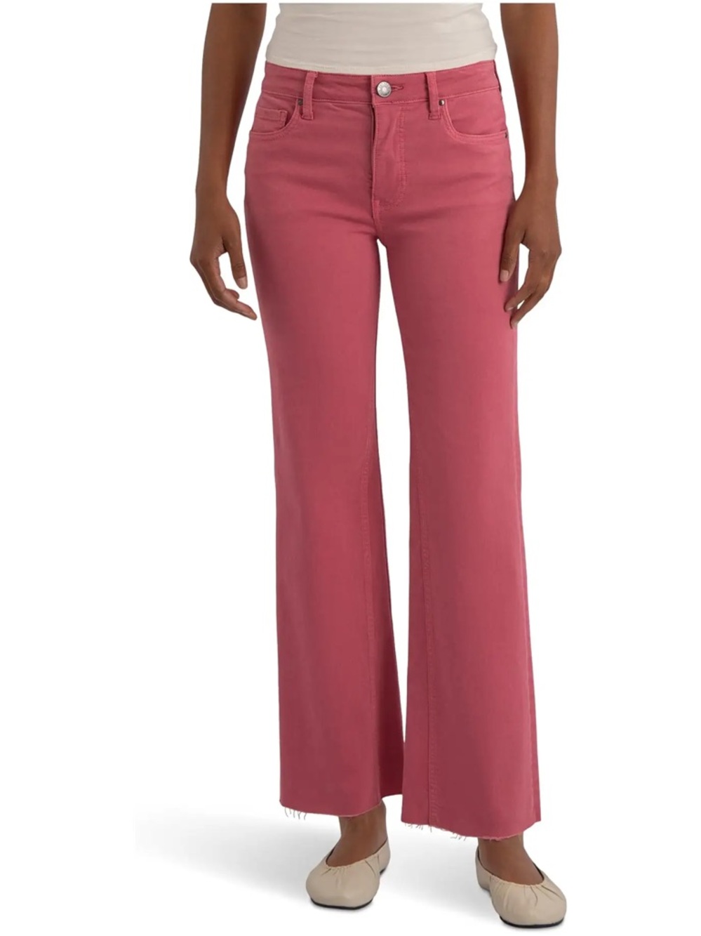 Kut from the Kloth Rose-Pink Wide Leg Jeans